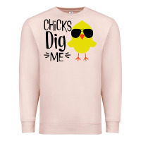 Pale Pink kids chick dig me christian Premium Sweatshirt - artisFamous