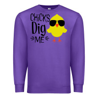Purple kids chick dig me christian Premium Sweatshirt - artisFamous