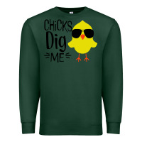 Sports Green kids chick dig me christian Premium Sweatshirt - artisFamous