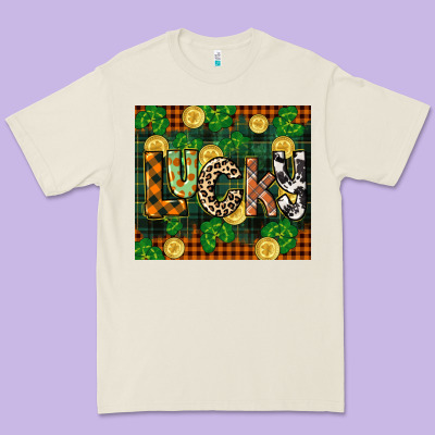 St Patricks Day Lucky Clover And Coins Premium Tee Designed By Cowgirlartshop