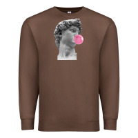 Chestnut Vaporwave statue head with bubblegum Premium Sweatshirt - artisFamous