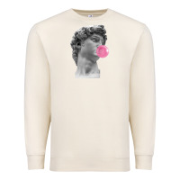 Sandshell Vaporwave statue head with bubblegum Premium Sweatshirt - artisFamous