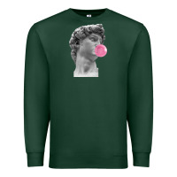 Sports Green Vaporwave statue head with bubblegum Premium Sweatshirt - artisFamous