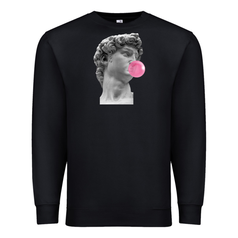 Vaporwave Statue Head With Bubblegum Premium Sweatshirt by artisFamous | Teevron