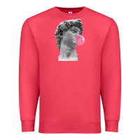 Cardinal Vaporwave statue head with bubblegum Premium Sweatshirt - artisFamous