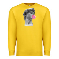 Lemon Vaporwave statue head with bubblegum Premium Sweatshirt - artisFamous