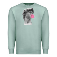 Seafoam Vaporwave statue head with bubblegum Premium Sweatshirt - artisFamous