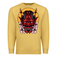 Antique Gold demon oni mask Premium Sweatshirt - artisFamous