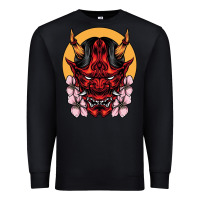 Black demon oni mask Premium Sweatshirt - artisFamous