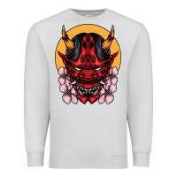 Dove Grey demon oni mask Premium Sweatshirt - artisFamous