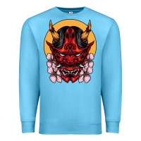Ocean Blue demon oni mask Premium Sweatshirt - artisFamous