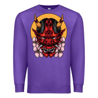Purple demon oni mask Premium Sweatshirt - artisFamous