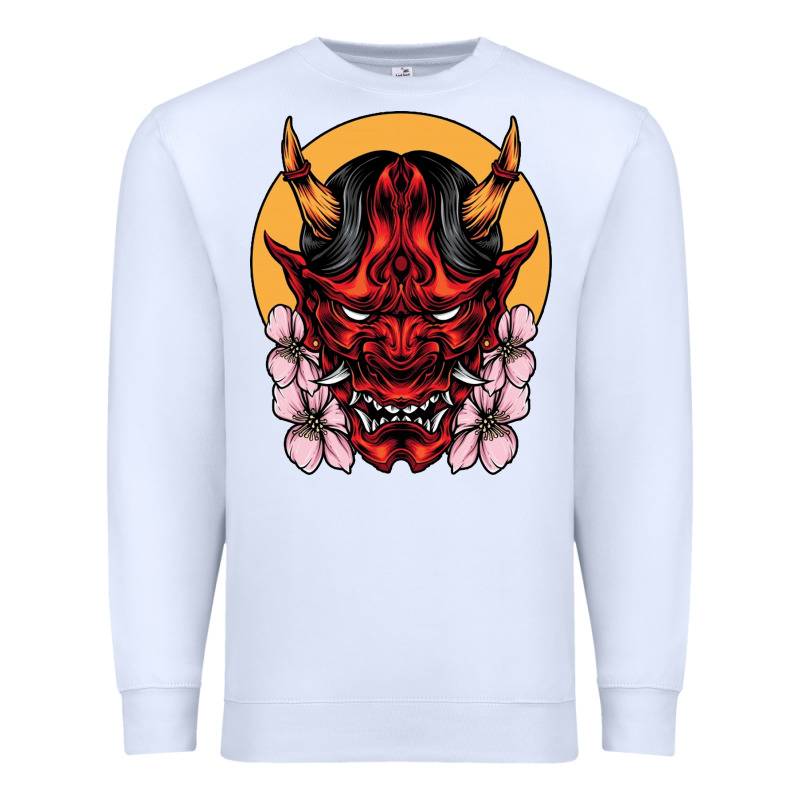 Demon Oni Mask Premium Sweatshirt by artisFamous | Teevron
