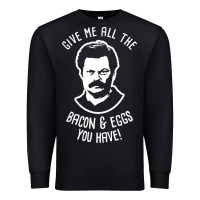 Black Ron tv show parks Swanson - Bacon & Eggs Premium Sweatshirt - artisFamous
