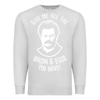 Dove Grey Ron tv show parks Swanson - Bacon & Eggs Premium Sweatshirt - artisFamous