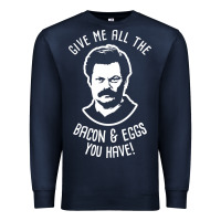 Navy Ron tv show parks Swanson - Bacon & Eggs Premium Sweatshirt - artisFamous