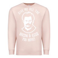 Pale Pink Ron tv show parks Swanson - Bacon & Eggs Premium Sweatshirt - artisFamous