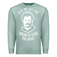 Seafoam Ron tv show parks Swanson - Bacon & Eggs Premium Sweatshirt - artisFamous