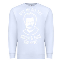 White Ron tv show parks Swanson - Bacon & Eggs Premium Sweatshirt - artisFamous