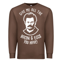 Chestnut Ron tv show parks Swanson - Bacon & Eggs Premium Sweatshirt - artisFamous