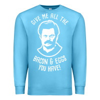 Ocean Blue Ron tv show parks Swanson - Bacon & Eggs Premium Sweatshirt - artisFamous