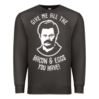 Smoke Ron tv show parks Swanson - Bacon & Eggs Premium Sweatshirt - artisFamous