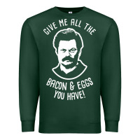 Sports Green Ron tv show parks Swanson - Bacon & Eggs Premium Sweatshirt - artisFamous