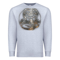 Heather Grey cobra k.a.i rusted steel snake lo go graphic t shirt Premium Sweatshirt - artisFamous