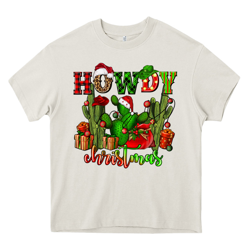 Howdy Christmas With Cactusses Heavy Core Tee by CowGirlArtShop | Teevron