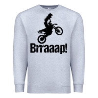 Heather Grey brraaap funny dirt bike Premium Sweatshirt - artisFamous