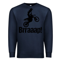 Navy brraaap funny dirt bike Premium Sweatshirt - artisFamous