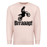 Pale Pink brraaap funny dirt bike Premium Sweatshirt - artisFamous