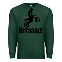 Sports Green brraaap funny dirt bike Premium Sweatshirt - artisFamous