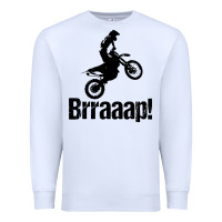 White brraaap funny dirt bike Premium Sweatshirt - artisFamous
