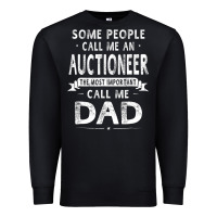 Black auctioneer dad father's day gifts father daddy men t shirt Premium Sweatshirt - artisFamous