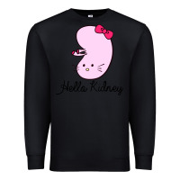 Black hello kidney Premium Sweatshirt - artisFamous