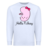 White hello kidney Premium Sweatshirt - artisFamous