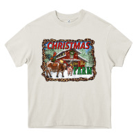 Cream Christmas On The Farm Heavy Core Tee - RanaPortraitStore