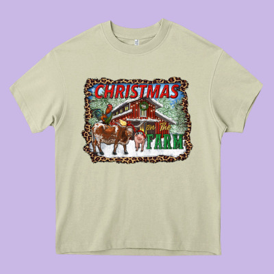 Christmas On The Farm Heavy Core Tee Designed By Ranaportraitstore