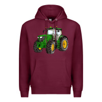 Burgundy western farm tractor Premium Hoodie - Artiststas