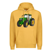 Mustard western farm tractor Premium Hoodie - Artiststas