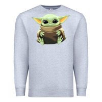 Heather Grey baby yoda Premium Sweatshirt - artisFamous