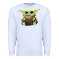 White baby yoda Premium Sweatshirt - artisFamous