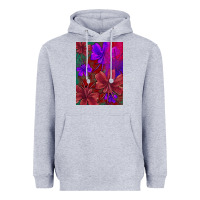 Heather Grey floral pattern Heavyweight Hoodie - JahusDesignShop