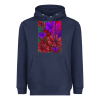 Navy floral pattern Heavyweight Hoodie - JahusDesignShop