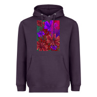 Plum floral pattern Heavyweight Hoodie - JahusDesignShop