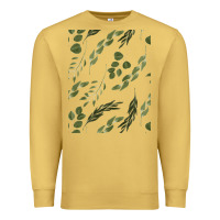 Antique Gold Watercolor Eucalyptus Pattern Premium Sweatshirt - artisFamous