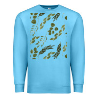 Ocean Blue Watercolor Eucalyptus Pattern Premium Sweatshirt - artisFamous