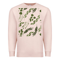 Pale Pink Watercolor Eucalyptus Pattern Premium Sweatshirt - artisFamous