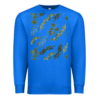 True Royal Watercolor Eucalyptus Pattern Premium Sweatshirt - artisFamous
